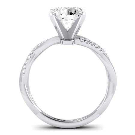 Iris Diamond Matching Band Only (does Not Include Engagement Ring) For Ring With Round Center whitegold