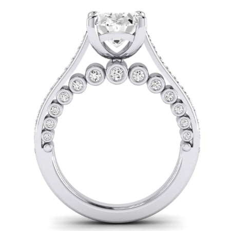 Nala Moissanite Matching Band Only (does Not Include Engagement Ring) For Ring With Oval Center whitegold