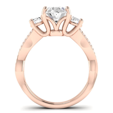 Bottlebrush Oval Diamond Bridal Set (Lab Grown Igi Cert) rosegold