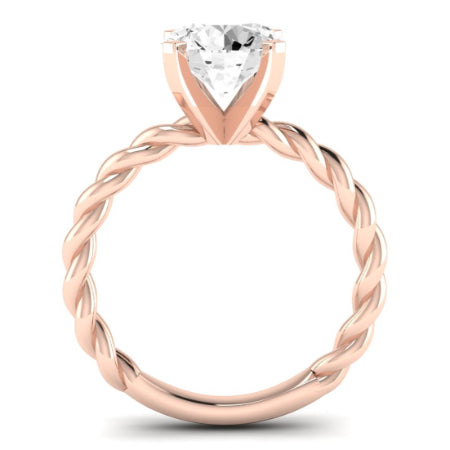 Balsam Moissanite Matching Band Only (does Not Include Engagement Ring) For Ring With Round Center rosegold