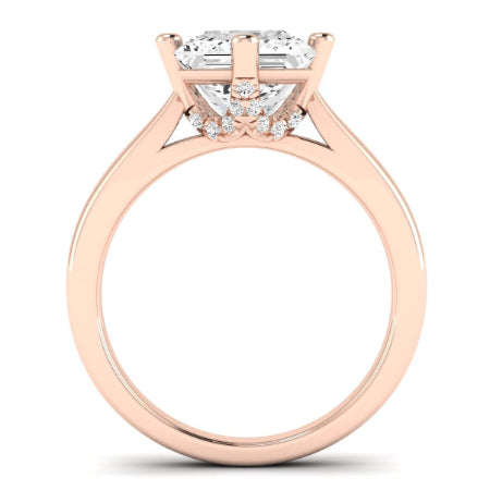 Gardenia Diamond Matching Band Only (does Not Include Engagement Ring) For Ring With Princess Center rosegold