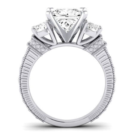 Angelonia Moissanite Matching Band Only (does Not Include Engagement Ring) For Ring With Princess Center whitegold