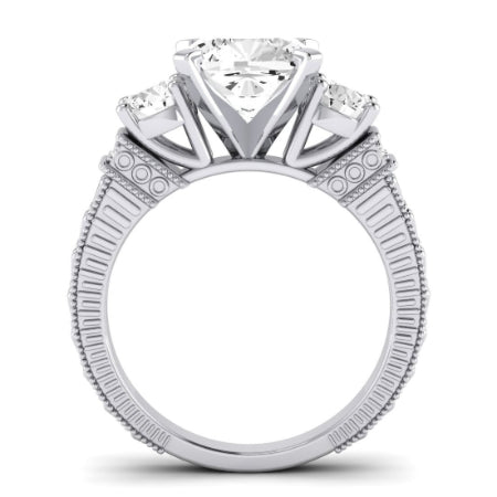 Angelonia Moissanite Matching Band Only (does Not Include Engagement Ring) For Ring With Cushion Center whitegold