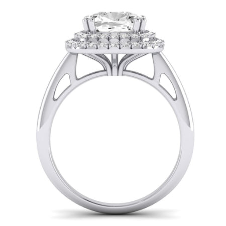 Tulip Diamond Matching Band Only ( Engagement Ring Not Included) For Ring With Cushion Center whitegold