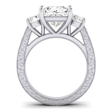 Belladonna Moissanite Matching Band Only (does Not Include Engagement Ring) For Ring With Princess Center whitegold