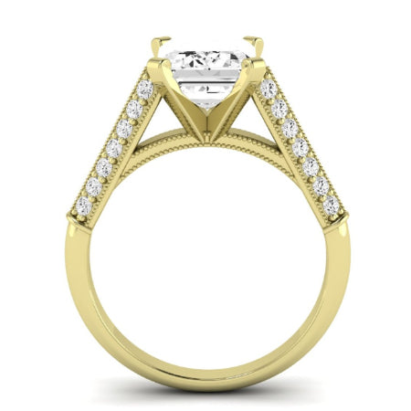 Iberis Diamond Matching Band Only (does Not Include Engagement Ring) For Ring With Emerald Center yellowgold
