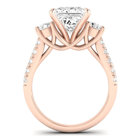 Primrose Moissanite Matching Band Only ( Engagement Ring Not Included) For Ring With Princess Center rosegold