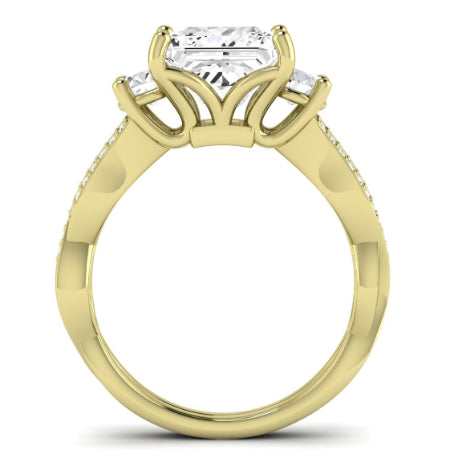 Bottlebrush Diamond Matching Band Only (does Not Include Engagement Ring) For Ring With Princess Center yellowgold