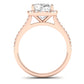 Mallow Moissanite Matching Band Only (does Not Include Engagement Ring)   For Ring With Cushion Center rosegold