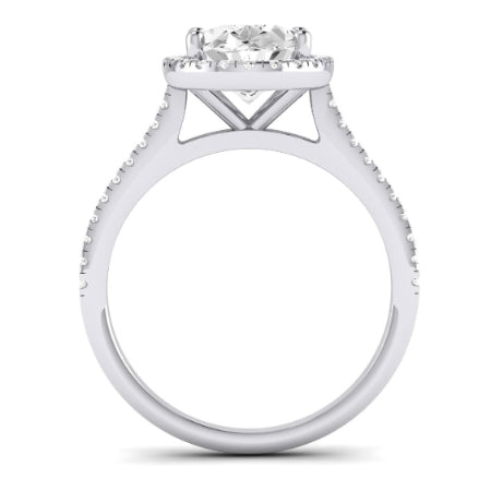 Mallow Moissanite Matching Band Only (does Not Include Engagement Ring)   For Ring With Oval Center whitegold