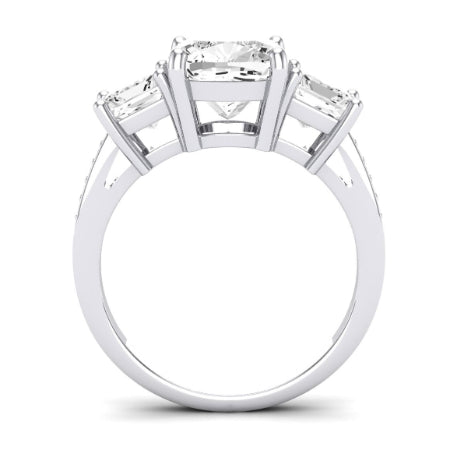 Dietes Moissanite Matching Band Only (does Not Include Engagement Ring) For Ring With Cushion Center whitegold