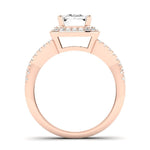 Moonflower Diamond Matching Band Only ( Engagement Ring Not Included) For Ring With Emerald Center rosegold