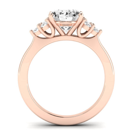 Alyssa Moissanite Matching Band Only (does Not Include Engagement Ring) For Ring With Oval Center rosegold