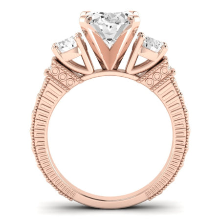 Angelonia Moissanite Matching Band Only (does Not Include Engagement Ring) For Ring With Oval Center rosegold