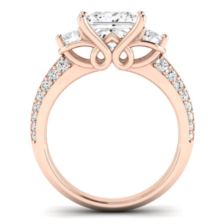 Thistle Moissanite Matching Band Only (does Not Include Engagement Ring) For Ring With Princess Center rosegold