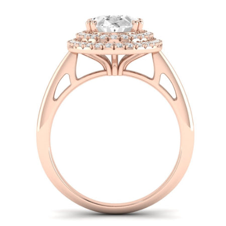 Tulip Oval Moissanite Bridal Set rosegold