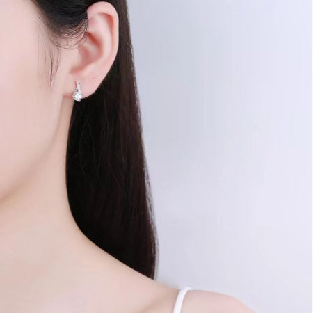 Ariana Round Moissanite Stud Earrings whitegold