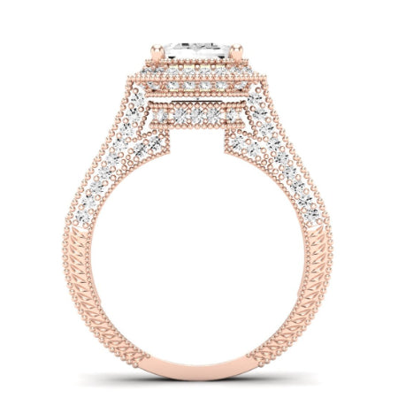 Wallflower Diamond Matching Band Only ( Engagement Ring Not Included) For Ring With Emerald Center rosegold