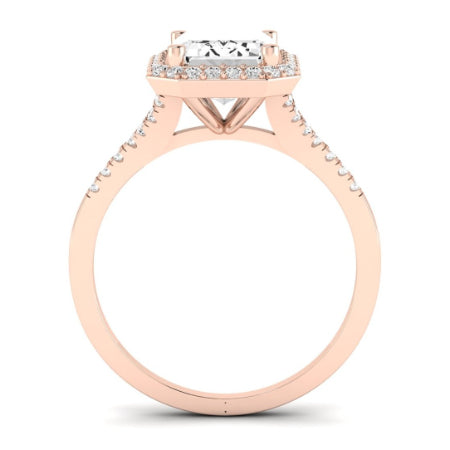 Desert Rose Diamond Matching Band Only (engagement Ring Not Included) For Ring With Emerald Center rosegold