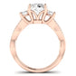 Bottlebrush Diamond Matching Band Only (does Not Include Engagement Ring) For Ring With Round Center rosegold