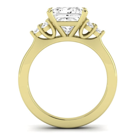 Alyssa Moissanite Matching Band Only (does Not Include Engagement Ring) For Ring With Princess Center yellowgold