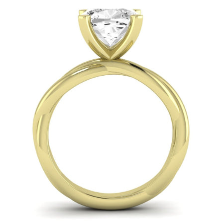 Baneberry Moissanite Matching Band Only (does Not Include Engagement Ring)  For Ring With Cushion Center yellowgold