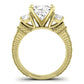Angelonia Diamond Matching Band Only (does Not Include Engagement Ring) For Ring With Princess Center yellowgold