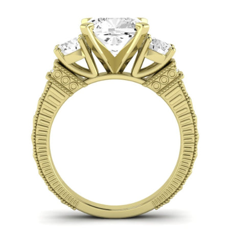 Angelonia Diamond Matching Band Only (does Not Include Engagement Ring) For Ring With Cushion Center yellowgold