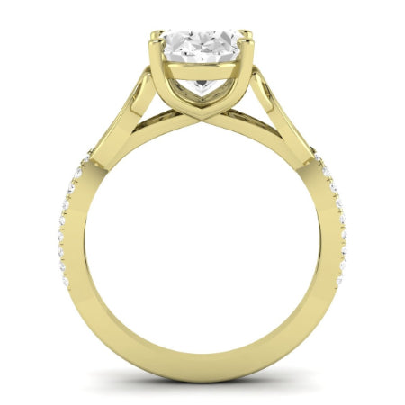 Pavonia Moissanite Matching Band Only (does Not Include Engagement Ring)  For Ring With Oval Center yellowgold