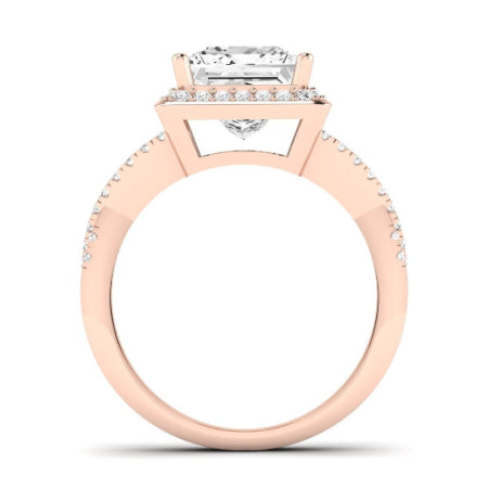 Moonflower Diamond Matching Band Only ( Engagement Ring Not Included) For Ring With Princess Center rosegold