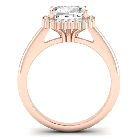 Calla Lily Moissanite Matching Band Only (does Not Include Engagement Ring) For Ring With Cushion Center rosegold