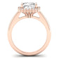 Calla Lily Moissanite Matching Band Only (does Not Include Engagement Ring) For Ring With Cushion Center rosegold