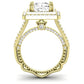 Lupin Moissanite Matching Band Only (does Not Include Engagement Ring)  For Ring With Princess Center yellowgold