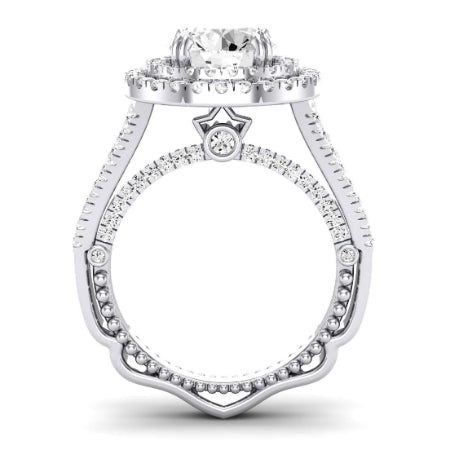 Lupin Diamond Matching Band Only (does Not Include Engagement Ring)  For Ring With Round Center whitegold