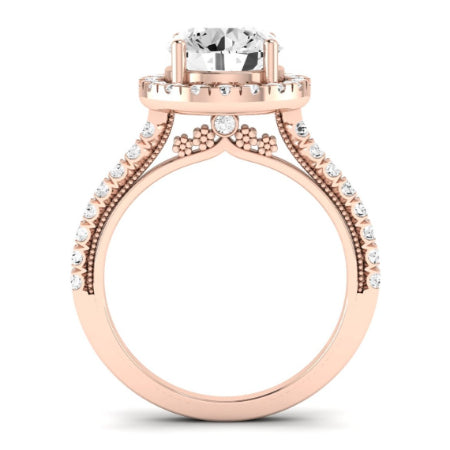 Florizel Moissanite Matching Band Only (does Not Include Engagement Ring) For Ring With Round Center rosegold