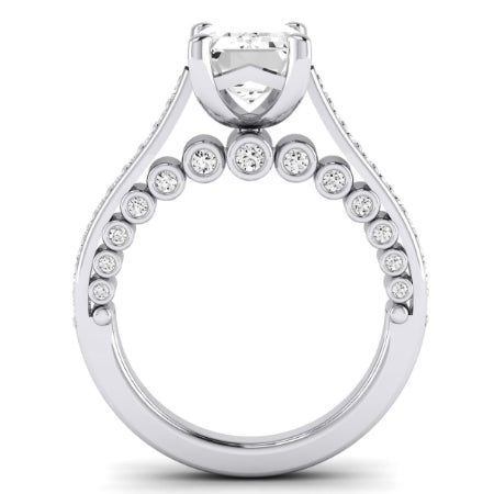 Nala Diamond Matching Band Only (does Not Include Engagement Ring) For Ring With Emerald Center whitegold