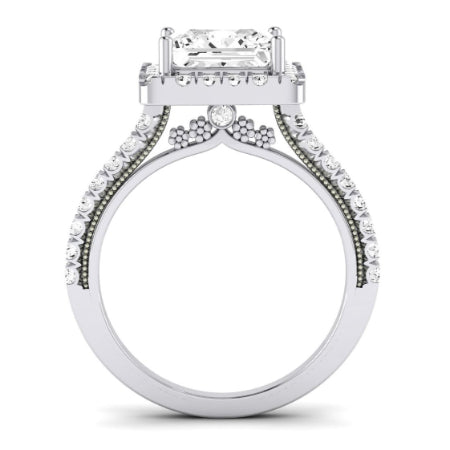 Florizel Moissanite Matching Band Only (does Not Include Engagement Ring) For Ring With Princess Center whitegold