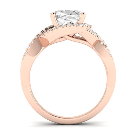 Dianella Moissanite Matching Band Only (does Not Include Engagement Ring)  For Ring With Cushion Center rosegold