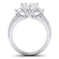 Thistle Moissanite Matching Band Only (does Not Include Engagement Ring) For Ring With Princess Center whitegold