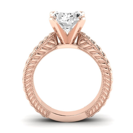 Azalea Diamond Matching Band Only (does Not Include Engagement Ring) For Ring With Oval Center rosegold
