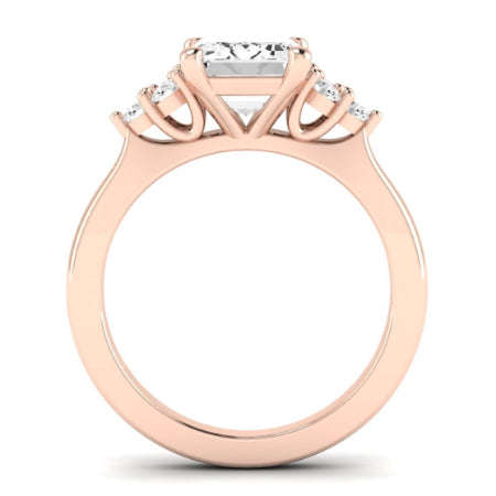 Alyssa Moissanite Matching Band Only (does Not Include Engagement Ring) For Ring With Emerald Center rosegold