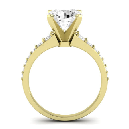 Holly Diamond Matching Band Only (does Not Include Engagement Ring) For Ring With Round Center yellowgold