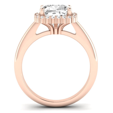 Calla Lily Diamond Matching Band Only (does Not Include Engagement Ring) For Ring With Cushion Center rosegold