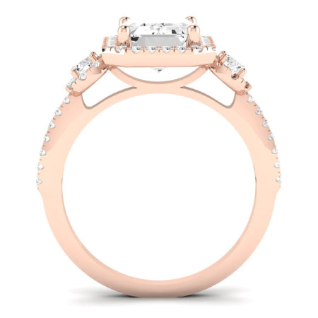 Lunaria Diamond Matching Band Only (does Not Include Engagement Ring) For Ring With Emerald Center rosegold