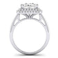 Tulip Diamond Matching Band Only (does Not Include Engagement Ring) For Ring With Princess Center whitegold
