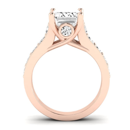 Calluna Moissanite Matching Band Only (does Not Include Engagement Ring) For Ring With Emerald Center rosegold