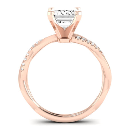Iris Diamond Matching Band Only (does Not Include Engagement Ring) For Ring With Emerald Center rosegold