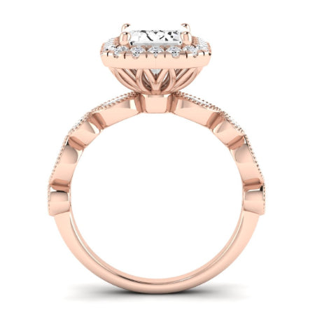 Aubretia Moissanite Matching Band Only (does Not Include Engagement Ring) For Ring With Princess Center rosegold