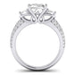 Thistle Moissanite Matching Band Only (does Not Include Engagement Ring) For Ring With Cushion Center whitegold