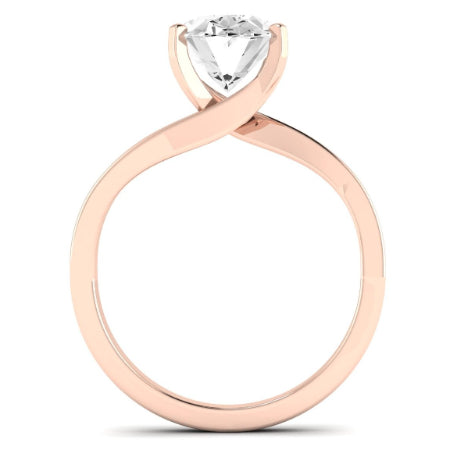 Zinnia Diamond Matching Band Only ( Engagement Ring Not Included) For Ring With Oval Center rosegold